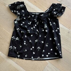 Women’s Floral Black Summer Top